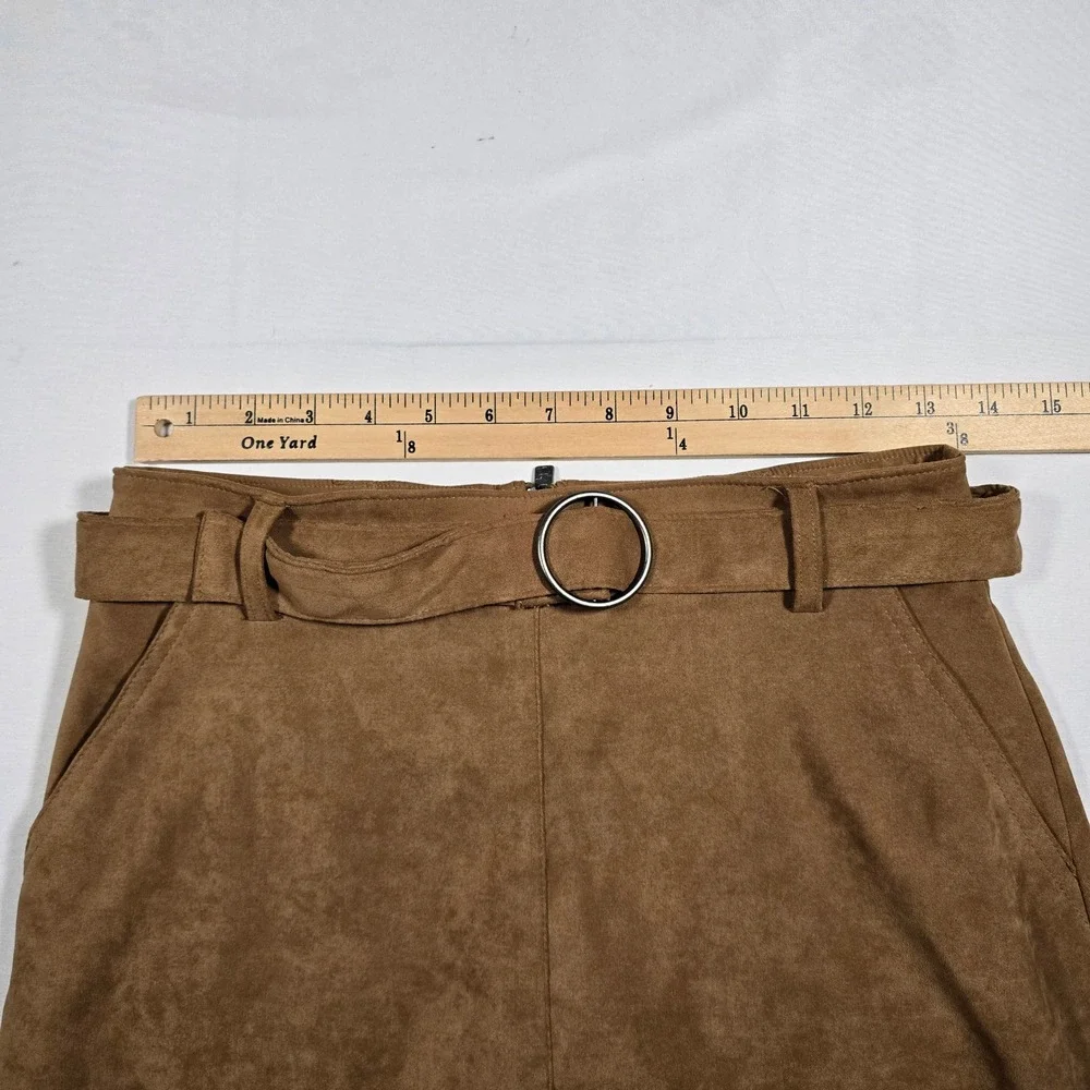 Hollister‎ Faux Suede Mini Skirt High Rise Y2K Brown Women's